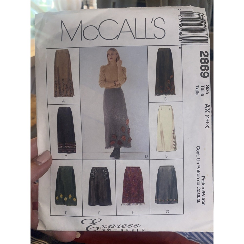Vintage McCalls Skirt Sewing Pattern 2869 Size 4-6-8 A-Line Maxi Skirt Cut